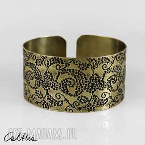 pnącza - mosiężna bransoleta 171203-02 w kolorze złota minimalistyczna