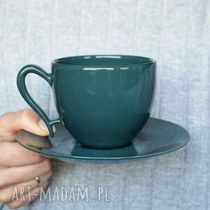 ręczne wykonanie ceramika filiżanka zielona ceramiczna 220ml