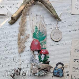 leśny wieszak z muchomorkami no 1 na klucze pomysł prezent, leśne