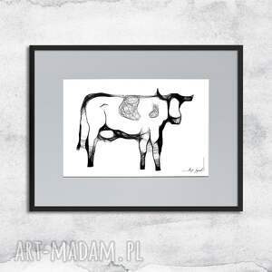 grafika z ramą - nr 74 krowa, czemu jej nie kochać, dekoracja na ścianę
