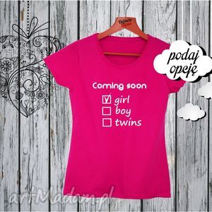 koszulka z nadrukiem ciążowym kobiety w ciąży, mama, żona, prezent