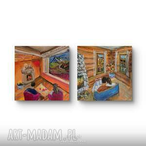 nasze randez - vous, obraz akrylowy na płótnie, 40x40x1 cm kazdy, obrazy recznie