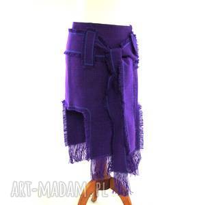 barska spódnica indiańska fioletowa frędzle, strzępienia, wiosenna