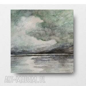 morze - akwarela formatu 20/20 cm kwadrat