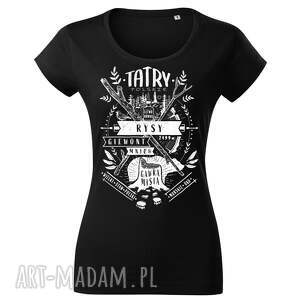 tatry polskie czarna koszulka damska tatra art, t-shirt, tatromaniaczki
