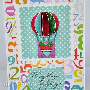 baloon, kartka scrapbooking, rękodzieło, urodzinowa, imieniny