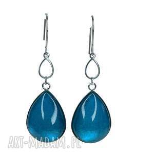 Kolczyki krople w perłowym odcieniu turkusu Ayliz e38/14