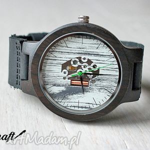 zegarki drewniany zegarek ebony skeleton heban szkieleton, mechanizm