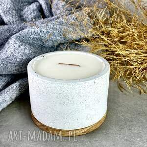 sojowa świeca zapachowa w betonie 400ml wood energy pomysł na prezent, pojemnik