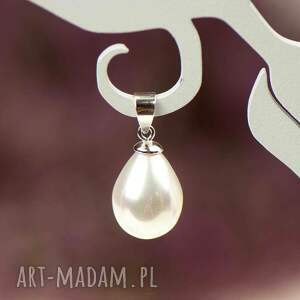 srebrny wisiorek z perłą elena a800, srebro i perły