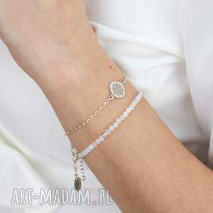 Prezent Bransoletki z kamienia księżycowego i srebra