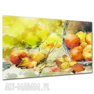 Obraz do jadalni Jabłka - akwarela na płótnie 120x80 cm