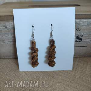 kolczyki papierowa wiklina moda, świąteczny outfit, stal chirurgiczna