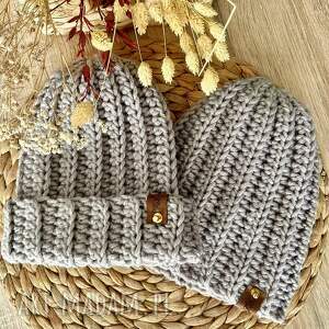 na szydełku szudełkowa, czapka beżowa