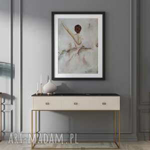 diana abstract art - balerina, ręcznie malowany obrazek olejny 50x40cm do pokoju dziewczynki, baletnica