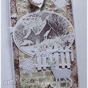 scrapbooking kartki kartka z efektem 3d w zestawie bilecik do prezentu, zima