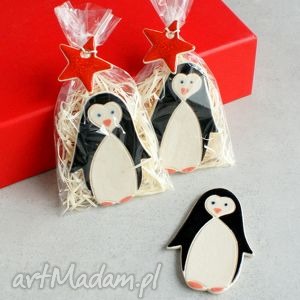 handmade prezenty święta pingwin - magnes