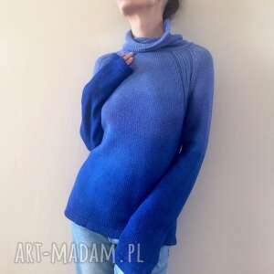 handmade swetry wełniany sweter z golfem z alpaki