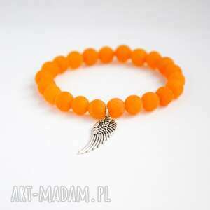 handmade bracelet by sis: skrzydło w pomarańczowym jadeicie