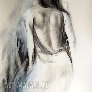 szkic kobiety - 100x70 obrazy nad łóżko, do salonu, duży obraz kobieta
