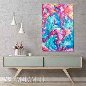 annsayuri art abstrakcyjny obraz ręcznie malowany - coral reef 40x60cm