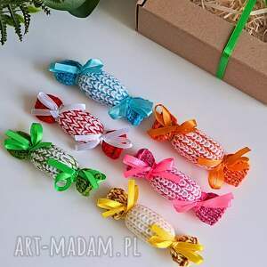 kolorowe cukierki na choinkę, zestaw 6szt, boże narodzenie, dekoracje