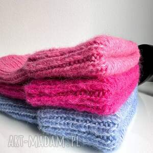 Prezent Ręcznie robiona czapka damska MORGANA Alpaka z Jedwabiem