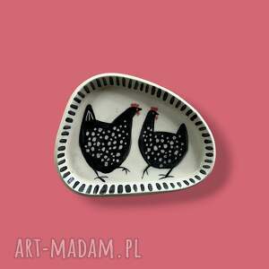 Talerz ceramiczny z kurkami - ręcznie malowana dekoracja do kuchni w art-Madam.pl