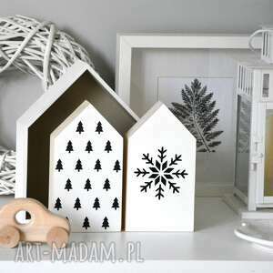 handmade pomysł na prezent 2 domki zimowe