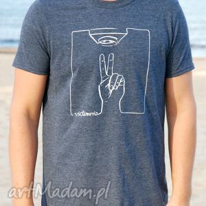 handmade koszulki t-shirt podkoszulek unisex z autorskim wzorem victimorio kolor navy