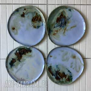 talerze ręcznie robione, duży, niebieski talerz