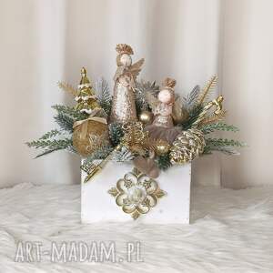 pomysł na upominek na święta Dekoracja świąteczna z aniołkami