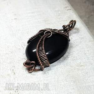 handmade naszyjniki czarny onyks - kamień mocy - naszyjnik m211