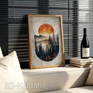 plakat - 40x50 cm abstrakcyjny las 2 0745, abstrakcja geometryczna, plakaty