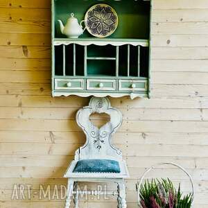 Prezent Ręcznie stylizowana półka rustykalna z szufladkami