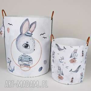 handmade pokoik dziecka komplet dwóch pojemników z królikiem