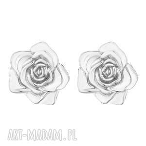 Srebrne kolczyki róże, różyczki, sztyfty