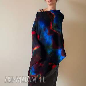 Prezent Narzutka z wełny merino z kolorowymi akcentami, ponczo, tunika