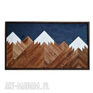 handmade dekoracje obraz z drewna, dekoracja ścienna /176 - góry/