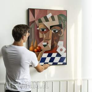 Portret abstrakcyjny - format 40x50 cm a la Picasso, plakat