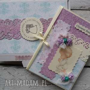 handmade scrapbooking kartki kartka chrzest pudełko