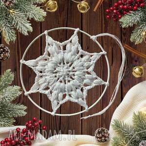 święta upominki Bożonarodzeniowa ozdoba - szydełkowa gwiazdka