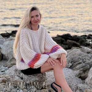 Sweter oversize, handmade, alpaka