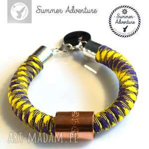 ręcznie robione bransoletka summer adventure - model purple&yellow