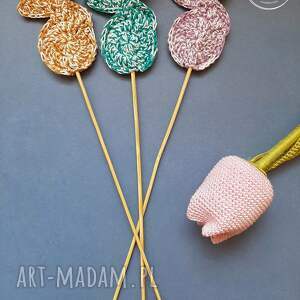 szydełkowe zajączki na piku, dekoracja wielkanocna, wielkanoc pomysł