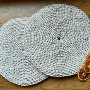 2 podkładki ze sznurka bawełnianego w kolorze - WholeWool dom