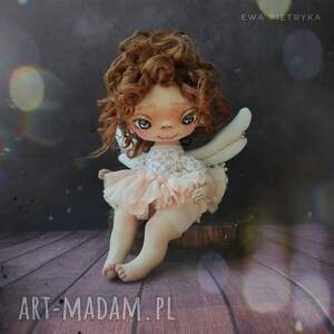 handmade dekoracje aniołek - artystyczna lalka kolekcjonerska