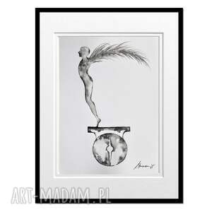 Ikar malowany tuszem /1/, grafika obraz