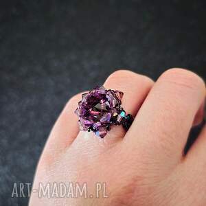 prezent pod choinkę Pierścionek Amethyst Maxima z kryształków