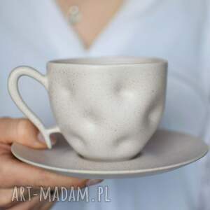 filiżanka ceramiczna wgłębiona kremowa 270ml filiżanki do kawy